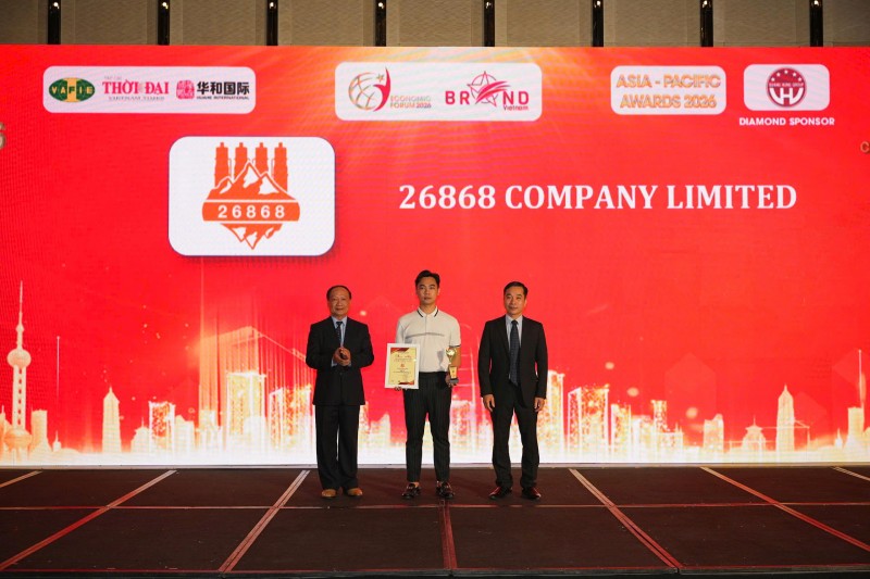 Công ty TNHH 26868 – Vinh dự nhận giải thưởng “Top 10 Doanh nghiệp tiêu biểu Châu Á – Thái Bình Dương 2026” Công ty TNHH 26868 – Vinh dự nhận giải thưởng “Top 10 Doanh nghiệp tiêu biểu Châu Á – Thái Bình Dương 2026”