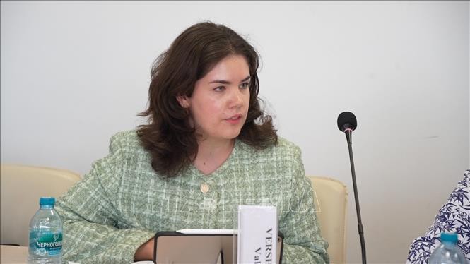 Tiến sĩ khoa học chính trị Valeria Vershinina, Phó Giám đốc Trung tâm ASEAN thuộc Học viện Quan hệ Quốc tế Moskva (MGIMO), Bộ Ngoại giao Nga (ảnh tư liệu). Tiến sĩ khoa học chính trị Valeria Vershinina, Phó Giám đốc Trung tâm ASEAN thuộc Học viện Quan hệ Quốc tế Moskva (MGIMO), Bộ Ngoại giao Nga (ảnh tư liệu).