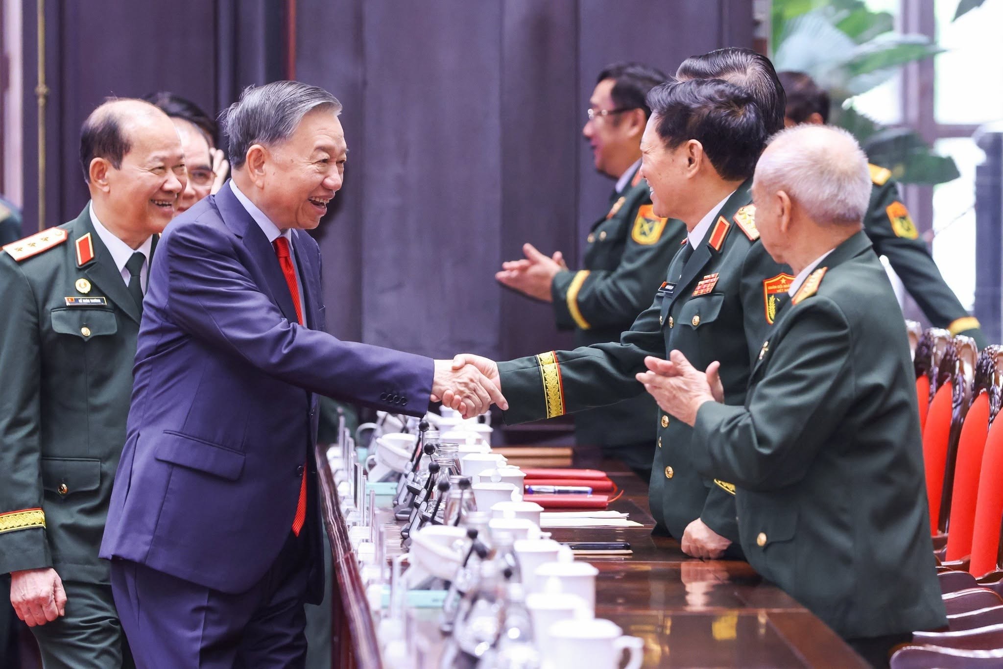  Tổng Bí thư, Chủ tịch nước Tô Lâm cùng các đại biểu tham dự Đại hội. (Ảnh: MTTQ Việt Nam)