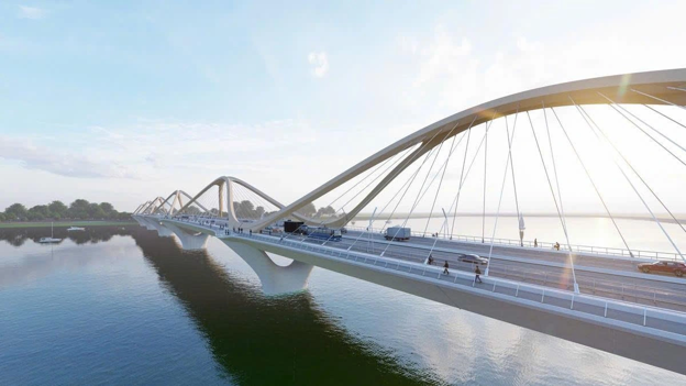 Cầu Trần Hưng Đạo rộng 8 làn xe dự kiến hoàn thành trong quý II/2027 (Ảnh: Sở Xây dựng Thành phố Hà Nội) Cầu Trần Hưng Đạo rộng 8 làn xe dự kiến hoàn thành trong quý II/2027 (Ảnh: Sở Xây dựng Thành phố Hà Nội)