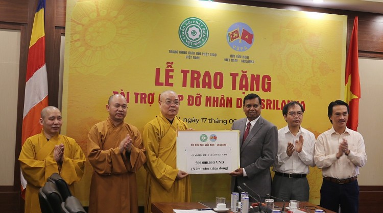 Giáo hội Phật Giáo, Hội hữu nghị Việt Nam - Sri Lanka hỗ trợ nhân dân Sri Lanka