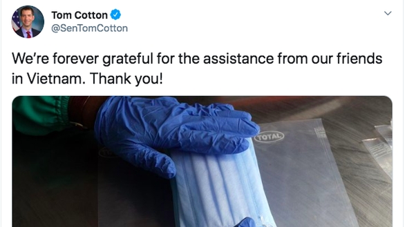 Thượng nghị sĩ Tom Cotton, Mỹ: Mãi biết ơn sự giúp đỡ từ những người bạn ở Việt Nam