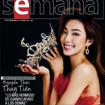 Hoa hậu Thùy Tiên quyến rũ trên trang bìa tạp chí Colombia