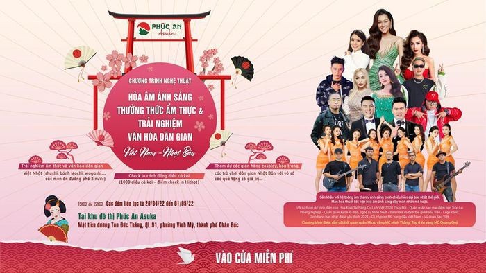 An Giang: Sắp diễn ra chương trình nghệ thuật “Hòa âm ánh sáng - Thưởng thức ẩm thực & Trải nghiệm văn hóa dân gian Việt Nam – Nhật Bản”