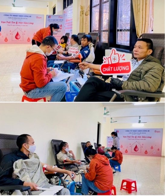 Công ty Nhiệt điện Uông Bí tổ chức chương trình hiến máu nhân đạo hưởng ứng tuần lễ hồng EVN
