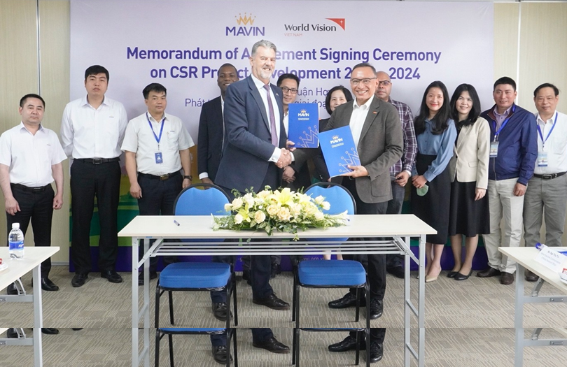 Toàn cảnh buổi lễ ký kết Thoả thuận hợp tác giữa Tập đoàn Mavin và World Vision Việt Nam.
