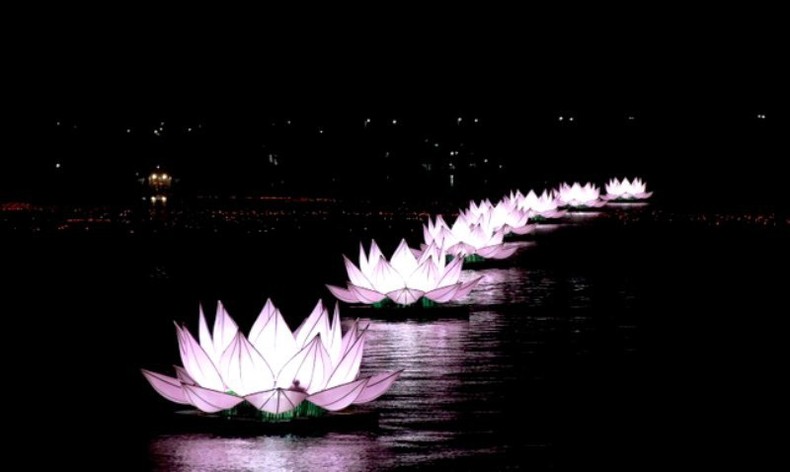 Thắp sáng 7 hoa sen mừng Phật đản trên sông Hương ảnh 4