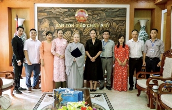 Chủ tịch Hội Phật tử Việt Nam tại Hàn Quốc thăm Ban Tôn giáo Chính phủ