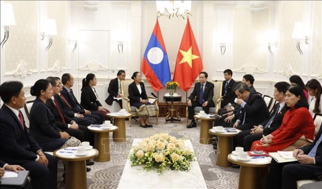 Phó Chủ tịch Thường trực Quốc hội Trần Thanh Mẫn tiếp Tổng Thư ký Quốc hội Lào