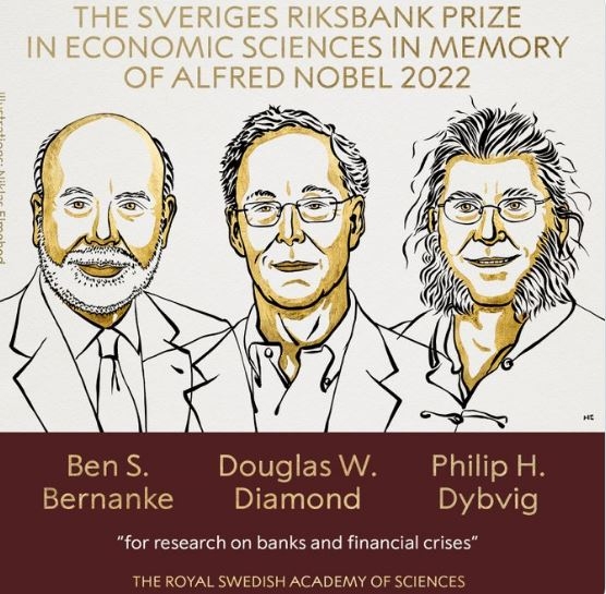 Ba nhà kinh tế được nhận giải Nobel Kinh tế năm 2022