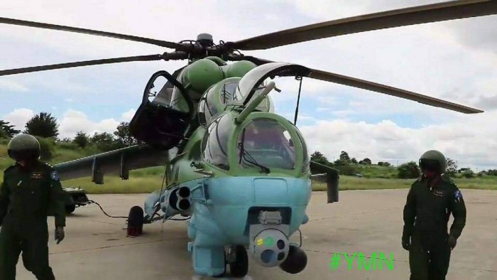 Video: Trực thăng Mi-35 của Myanmar bị bắn hạ bởi tên lửa vác vai