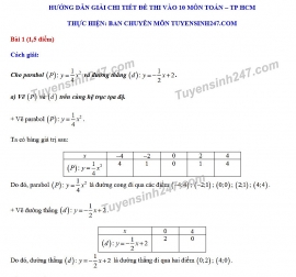 Đáp án đề thi môn Toán tuyển sinh lớp 10 vào THPT TPHCM năm 2020