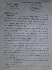 de thi ngu van tuyen sinh lop 10 vao thpt tinh tien giang nam 2020