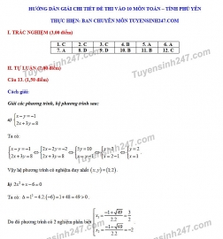dap an de thi mon toan tuyen sinh lop 10 vao thpt tinh phu yen nam 2020