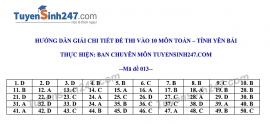 Đáp án đề thi môn Toán tuyển sinh lớp 10 vào THPT tỉnh Yên Bái năm 2020