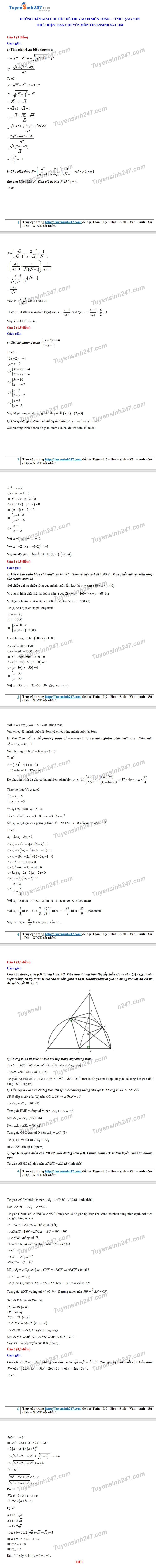 2439 dap an de thi mon toan tuyen sinh lop 10 vao thpt tinh lang son2