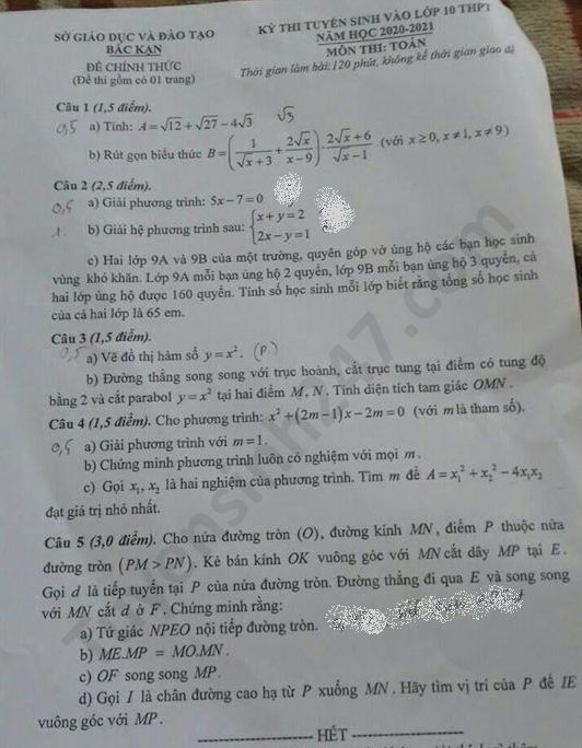 undefined 0843 dap an de thi mon toan tuyen sinh lop 10 vao thpt tinh bac kan1
