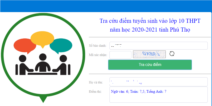 tra cuu diem thi tuyen sinh lop 10 phu tho nam 2020