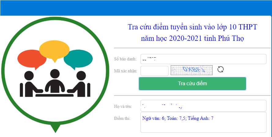 Tra cứu điểm thi tuyển sinh lớp 10 Phú Thọ năm 2020