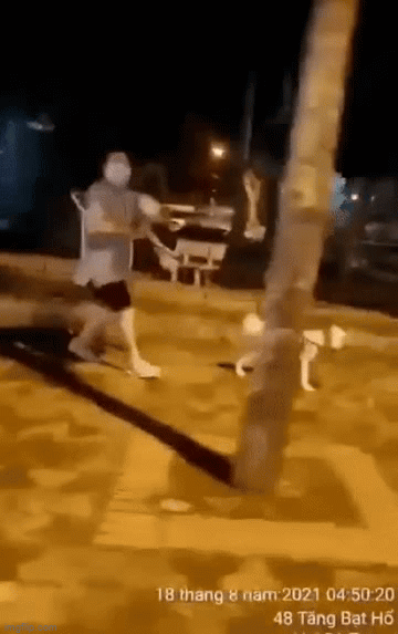 Video: Người đàn ông tập thể dục hốt hoảng bỏ chạy khi thấy lực lượng chức năng