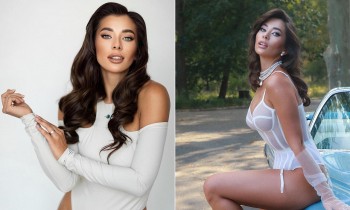 Đường cong bỏng mắt của người mẫu đăng quang Hoa hậu Hoàn vũ Ukraine 2021