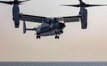 Video: Uy lực của “đại bàng biển” thần tốc CMV-22B Osprey khi hạ cánh trên tàu sân bay