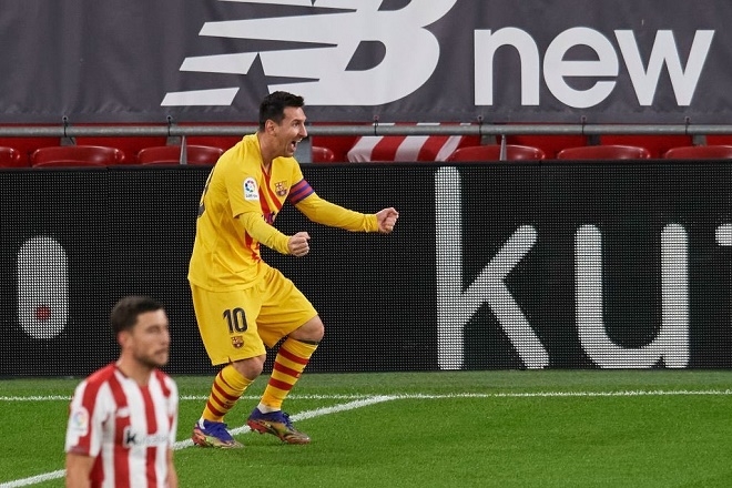Messi lập cú đúp đưa Barcelona vào top 3 La Liga