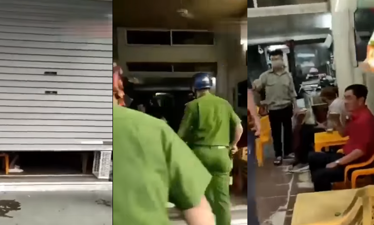 Clip: Công an bắt quả tang gần chục người uống bia 'chui' giữa mùa dịch