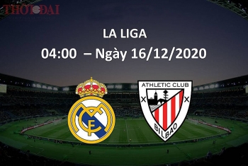 Real Madrid vs Athletic Bilbao (4h00, 16/12): Link xem trực tiếp, xem online nhanh và rõ nét nhất