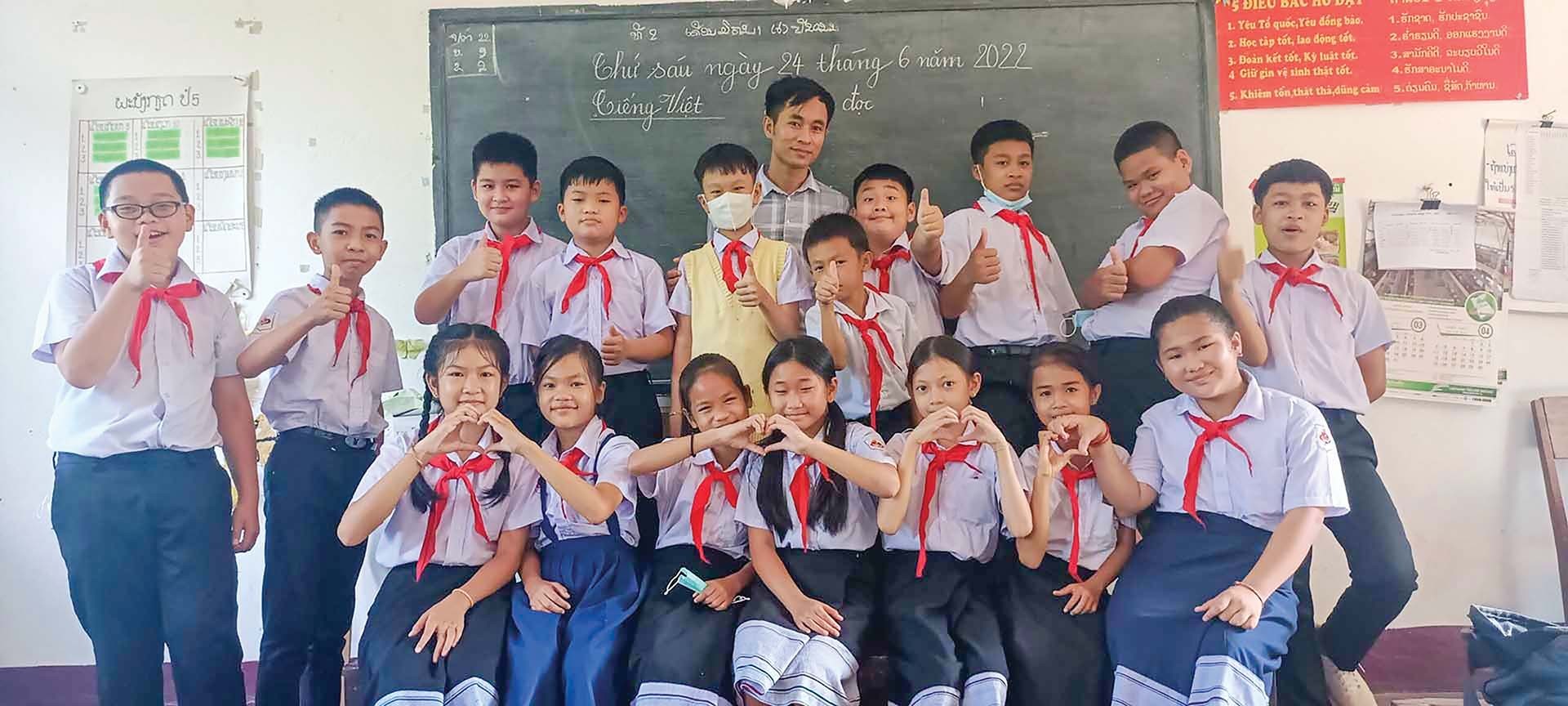 Một lớp học tiếng Việt tại Lào. (Ảnh: Trương Văn Phương)