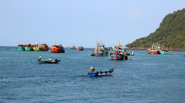 Tàu cá của ngư dân trên vùng biển Kiên Giang.