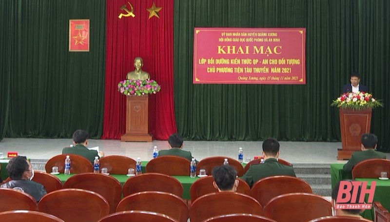Thanh Hoá bồi dưỡng kiến thức quốc phòng cho chủ phương tiện tàu thuyền ở huyện Quảng Xương
