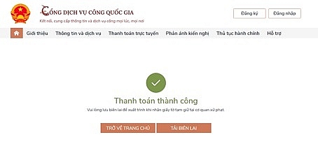 huong dan cach nop phat vi pham giao thong qua mang