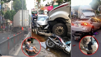 Tai nạn giao thông (TNGT) chiều 22/9: Xe container chạy lạc trên phố đâm 3 người nhập viện