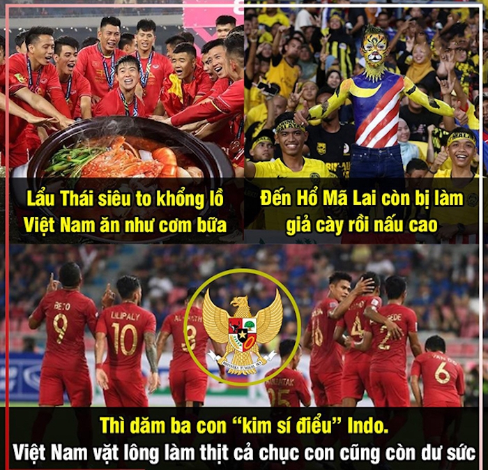 Tuyển Việt Nam đã đến rất gần chiến thắng AFF Cup, cùng với đó là những bức ảnh chế hài hước và sáng tạo khiến cho người hâm mộ không thể không theo dõi.