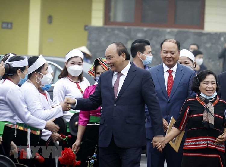 Hình ảnh Chủ tịch nước dự Ngày hội sắc Xuân trên mọi miền Tổ quốc | Văn hóa | Vietnam+ (VietnamPlus)