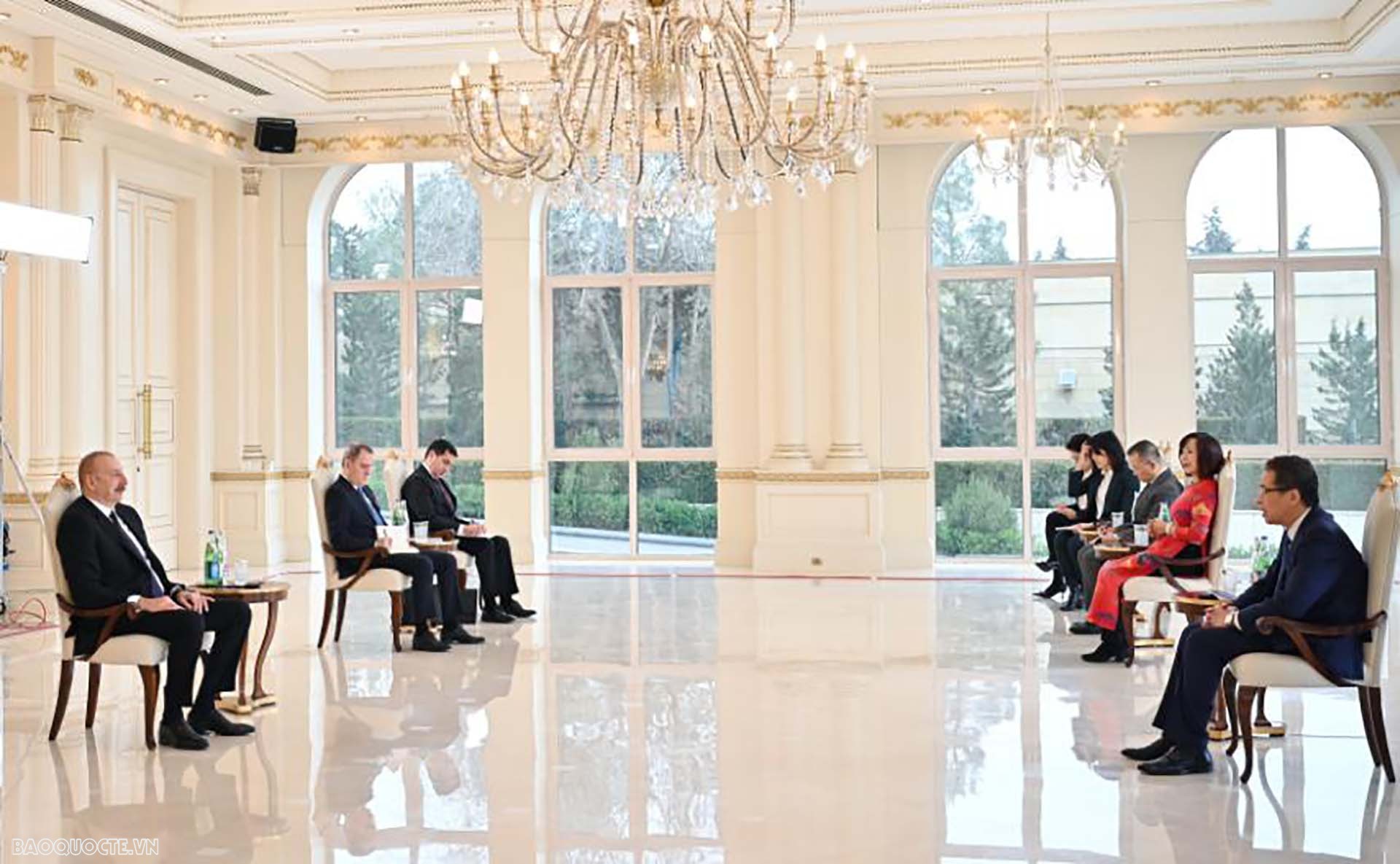 Tổng thống Azerbaijan Ilham Aliyev tiếp Đại sứ Đặng Minh Khôi.