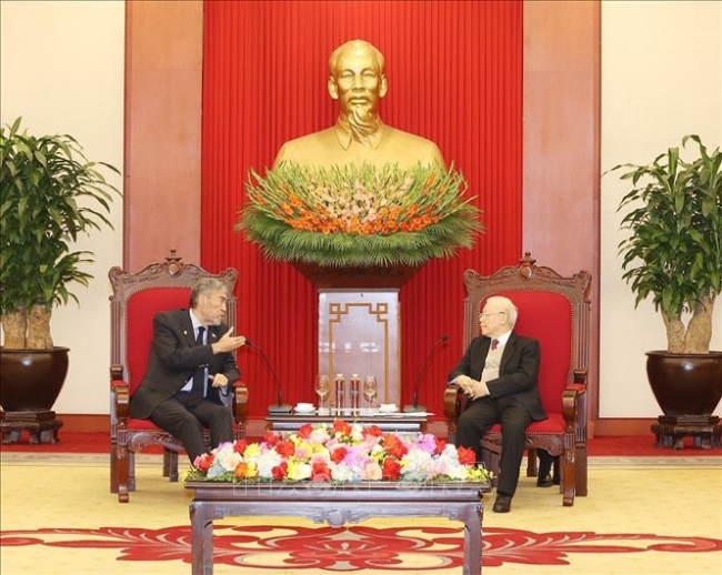 Tổng Bí thư Nguyễn Phú Trọng tiếp Đoàn đại biểu cấp cao Đảng Phong trào Cánh tả Thống nhất, Cộng hòa Dominicana