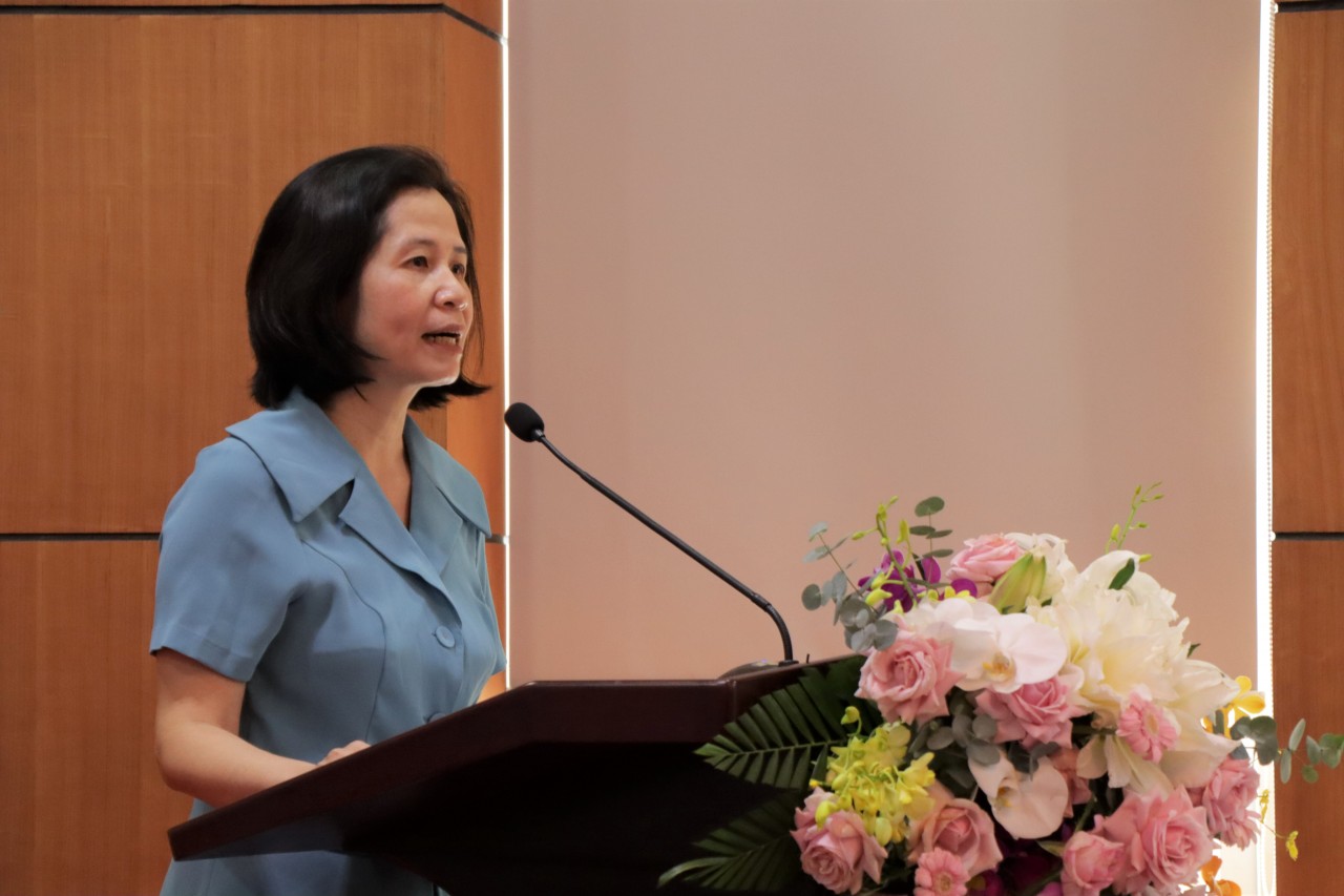 Bà Thân Thị Hà, Giám đốc Vận hành Các Chương trình, Tổ chức World Vision Việt Nam phát biểu tại Sự kiện.
