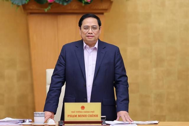 Thủ tướng Phạm Minh Chính chủ trì phiên họp Chính phủ thường kỳ. Ảnh: VGP