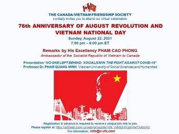 Hiệp hội Hữu nghị Canada-Việt Nam kỷ niệm 76 năm Cách mạng tháng Tám và Quốc khánh Việt Nam