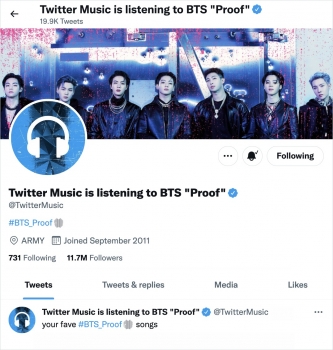 ARMY (đội ngũ fan của BTS) kỷ niệm phát hành album mới “Proof” của BTS, với 3 triệu Tweet chỉ trong 1 giờ