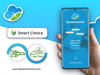 Ứng dụng BookSmart24 dành cho du lịch có ý thức về môi trường tìm ra tuyến đường có CO2 thấp nhất