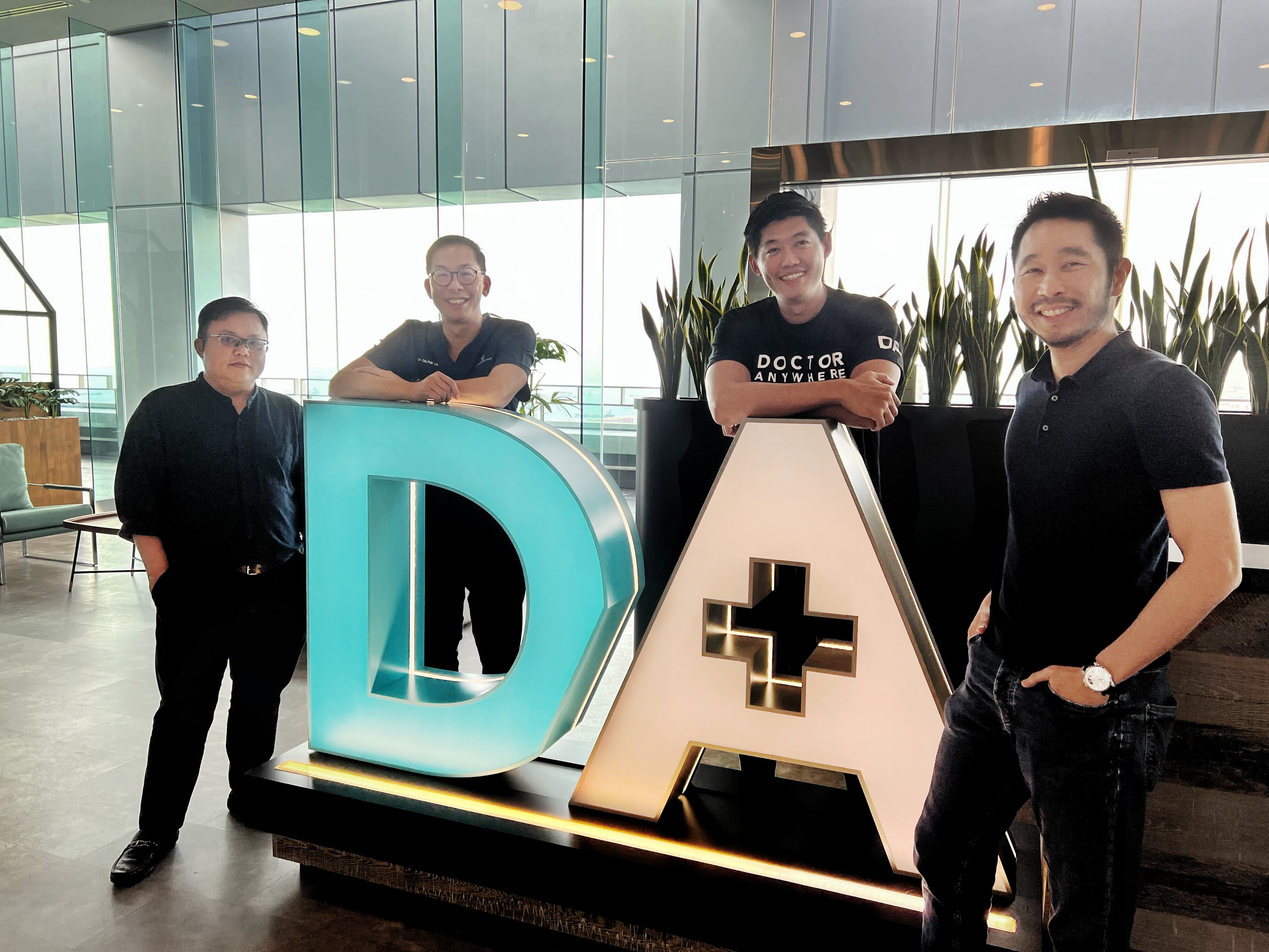 L-R: Mr Travis Seet, CFO and Dr Chin Pak Lin, Chief Executive Officer of Asian Healthcare Specialists; Mr Lim Wai Mun, Founder & CEO and Mr Edwin Basuki, CFO of Doctor Anywhere