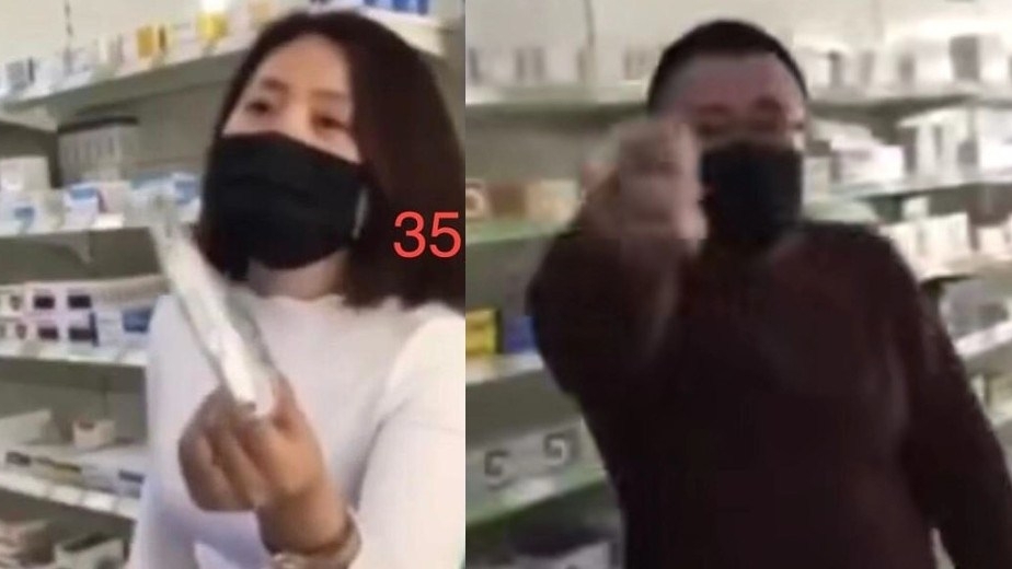 video khach hang bi dam vao mat vi noi thoi gia khau trang