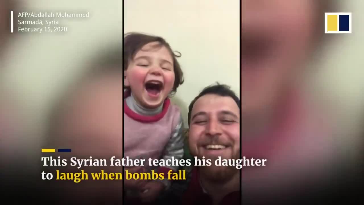 song giua vung chien su nguoi cha syria day con gai 3 tuoi bat cuoi khi nghe tieng bom roi