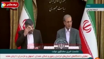 video thu truong bo y te iran lien tuc lau mo hoi truoc khi phat hien nhiem covid 19