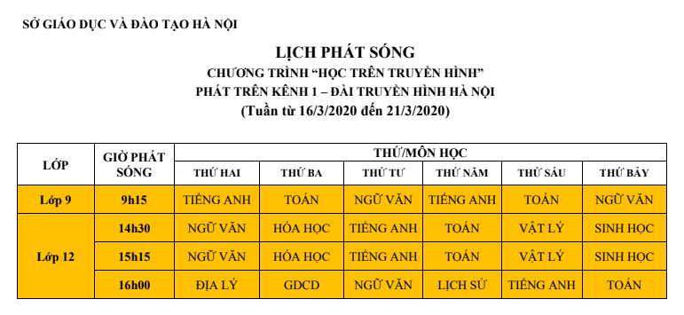 ha noi lich phat song hoc tren truyen hinh tu 18 283 cua hoc sinh cac cap