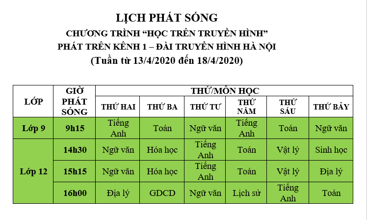 ha noi lich phat song hoc tren truyen hinh tu 134 184