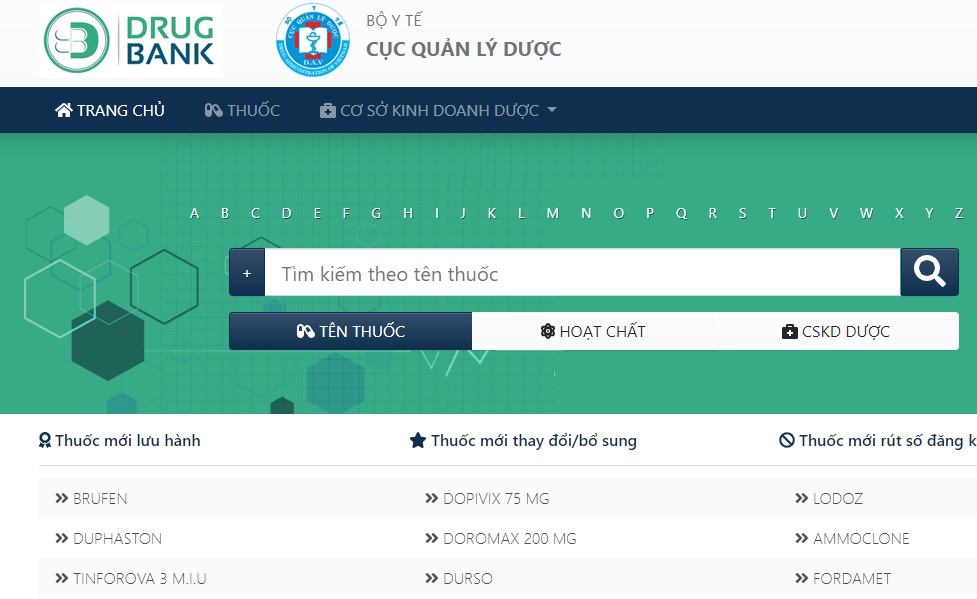 tra cuu ten thuoc gia thuoc lieu dung tien loi voi drugbankvn